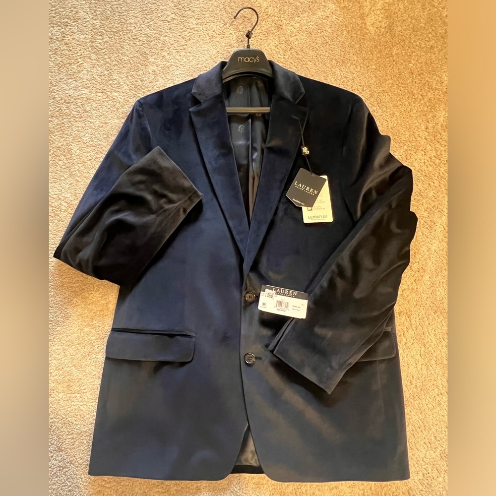 {Ralph Lauren} NWT Lexington Velvet Blazer / Sports Coat 42L